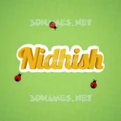 nidhish in Ladybugs style - 3D name wallpaper