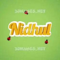 nidhul in Ladybugs style - 3D name wallpaper