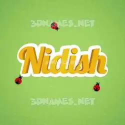 nidish in Ladybugs style - 3D name wallpaper
