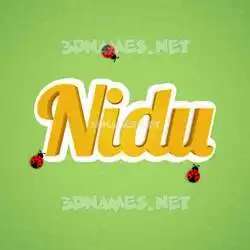 nidu in Ladybugs style - 3D name wallpaper