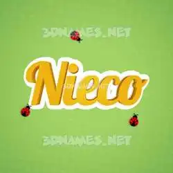 nieco in Ladybugs style - 3D name wallpaper