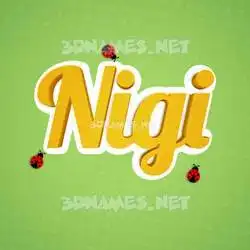 nigi in Ladybugs style - 3D name wallpaper
