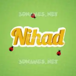 nihad in Ladybugs style - 3D name wallpaper