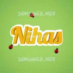 nihas in Ladybugs style - 3D name wallpaper