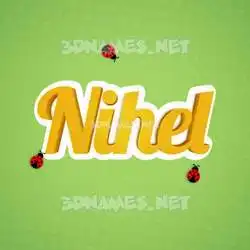nihel in Ladybugs style - 3D name wallpaper
