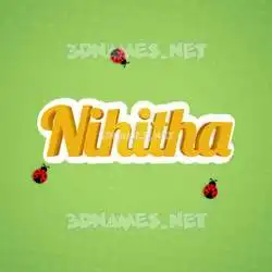 nihitha in Ladybugs style - 3D name wallpaper