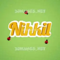 nihkil in Ladybugs style - 3D name wallpaper