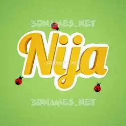 nija in Ladybugs style - 3D name wallpaper
