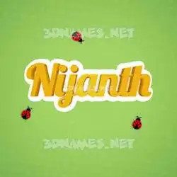 nijanth in Ladybugs style - 3D name wallpaper