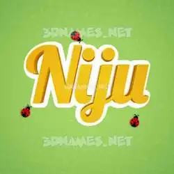 niju in Ladybugs style - 3D name wallpaper