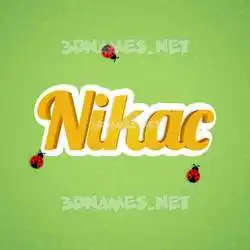 nikac in Ladybugs style - 3D name wallpaper