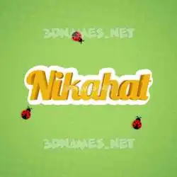 nikahat in Ladybugs style - 3D name wallpaper