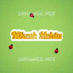 nikesh mehta in Ladybugs style - 3D name wallpaper