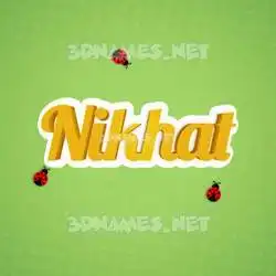 nikhat in Ladybugs style - 3D name wallpaper