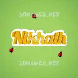 nikhath in Ladybugs style - 3D name wallpaper