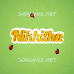 nikhitha in Ladybugs style - 3D name wallpaper