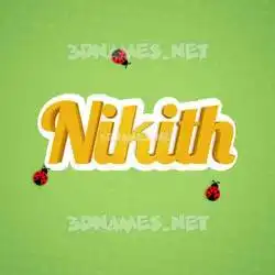 nikith in Ladybugs style - 3D name wallpaper