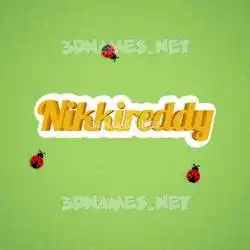 nikkireddy in Ladybugs style - 3D name wallpaper