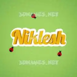 niklesh in Ladybugs style - 3D name wallpaper