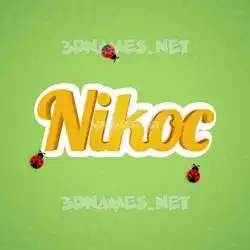 nikoc in Ladybugs style - 3D name wallpaper
