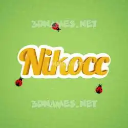 nikocc in Ladybugs style - 3D name wallpaper