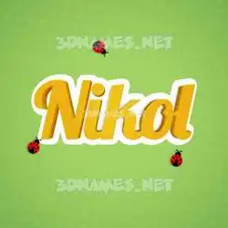 nikol in Ladybugs style - 3D name wallpaper