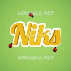 niks in Ladybugs style - 3D name wallpaper