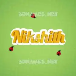 nikshith in Ladybugs style - 3D name wallpaper