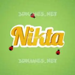 nikta in Ladybugs style - 3D name wallpaper