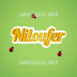 niloufer in Ladybugs style - 3D name wallpaper