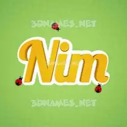 nim in Ladybugs style - 3D name wallpaper