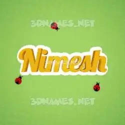 nimesh in Ladybugs style - 3D name wallpaper
