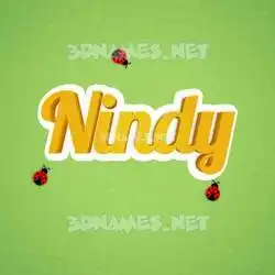 nindy in Ladybugs style - 3D name wallpaper