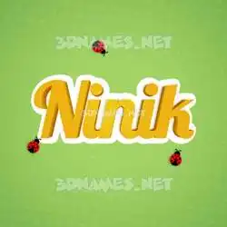 ninik in Ladybugs style - 3D name wallpaper