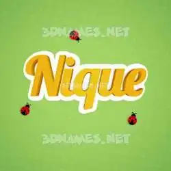 nique in Ladybugs style - 3D name wallpaper