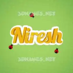 niresh in Ladybugs style - 3D name wallpaper