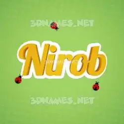 nirob in Ladybugs style - 3D name wallpaper
