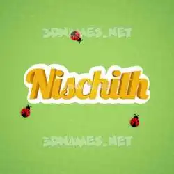 nischith in Ladybugs style - 3D name wallpaper