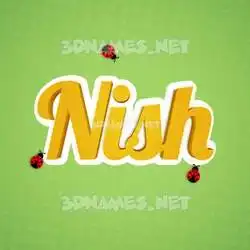 nish in Ladybugs style - 3D name wallpaper