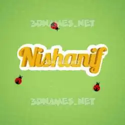 nishanif in Ladybugs style - 3D name wallpaper