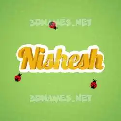 nishesh in Ladybugs style - 3D name wallpaper