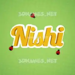 nishi in Ladybugs style - 3D name wallpaper