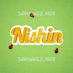 nishin in Ladybugs style - 3D name wallpaper