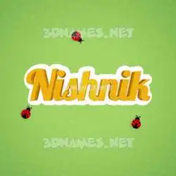 nishnik in Ladybugs style - 3D name wallpaper