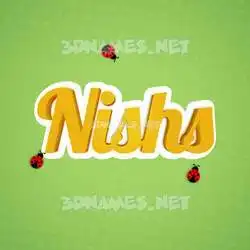 nishs in Ladybugs style - 3D name wallpaper
