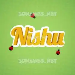 nishu in Ladybugs style - 3D name wallpaper