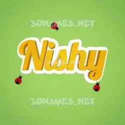 nishy in Ladybugs style - 3D name wallpaper