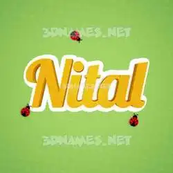 nital in Ladybugs style - 3D name wallpaper