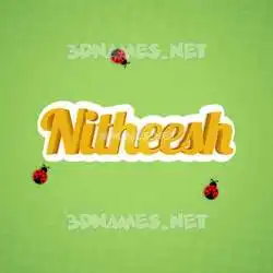 nitheesh in Ladybugs style - 3D name wallpaper
