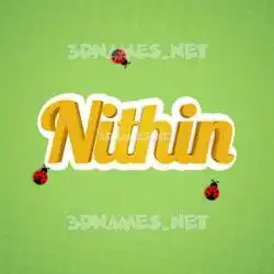 nithin in Ladybugs style - 3D name wallpaper